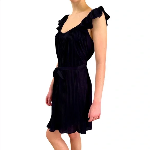 Stella McCartney Ruffled and Pleated Black Dress Size 40 - Picture 1 of 8